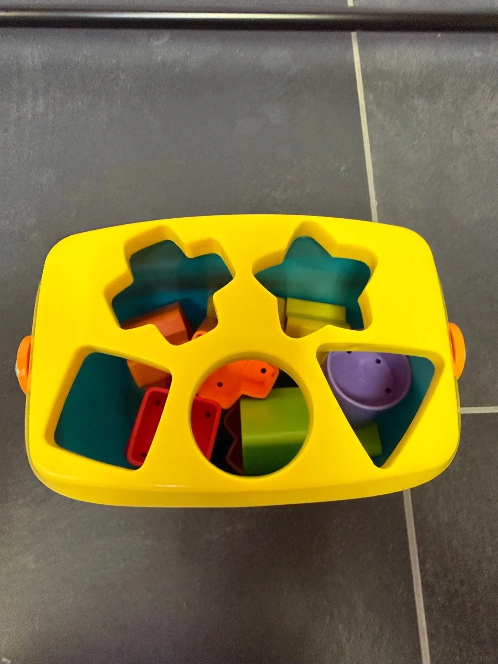 Fisher-Price Baby's First Blocks Shape Sorting Toy with Storage Bucket 10 Pieces
